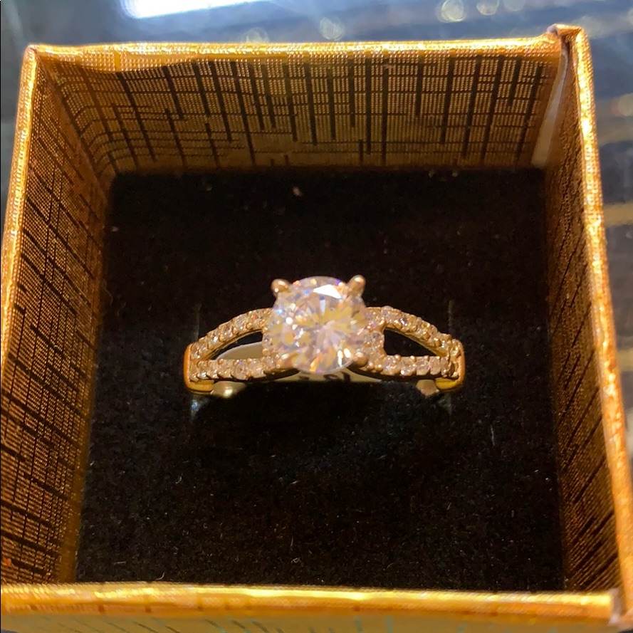 Yellow Gold Cz 10k Ring